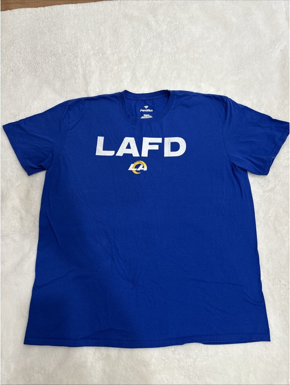 Fanatics LA Rams LAFD Royal Blue T-Shirt Men's Size 2XL